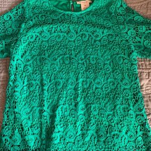 Philosophy Vibrant Green Lace Blouse